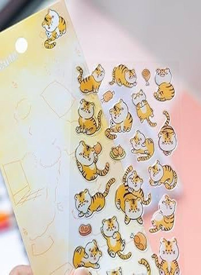 Radhya Accessories 2 Strips Stickers for Kids PVC Animal for Art & Craft DIY Decorative self Adhesive Scrap Book Decoration (Tiger) - Image 3